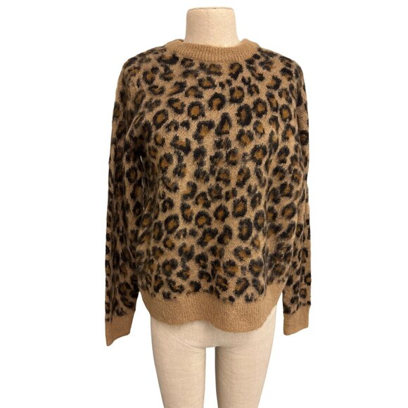 Alya Leopard Wild Animal Print Sweater S By Francescas - Picture 1 of 14
